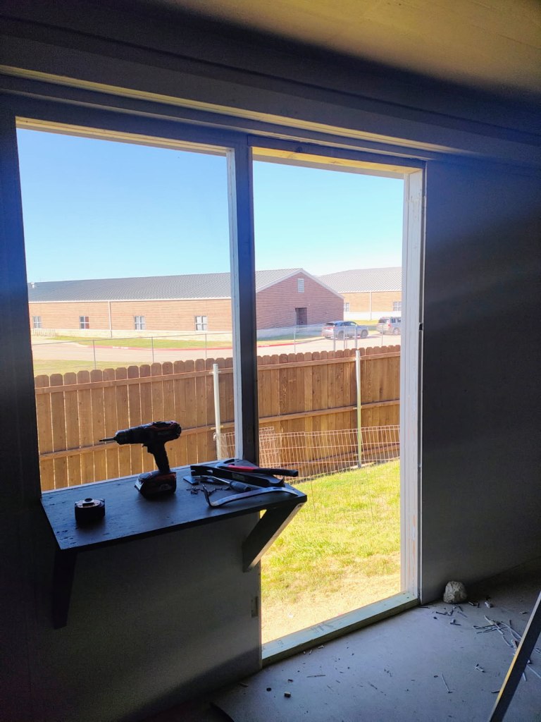 Adding an additional shelf on the back porch