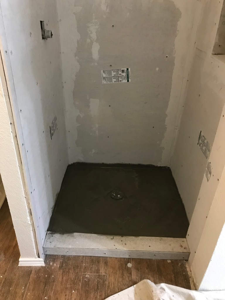 Added our hardie backer cement board