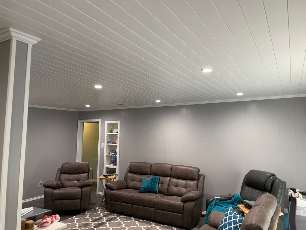 Ceilings were painted with Sherwin Williams Pro-Classic "extra white".