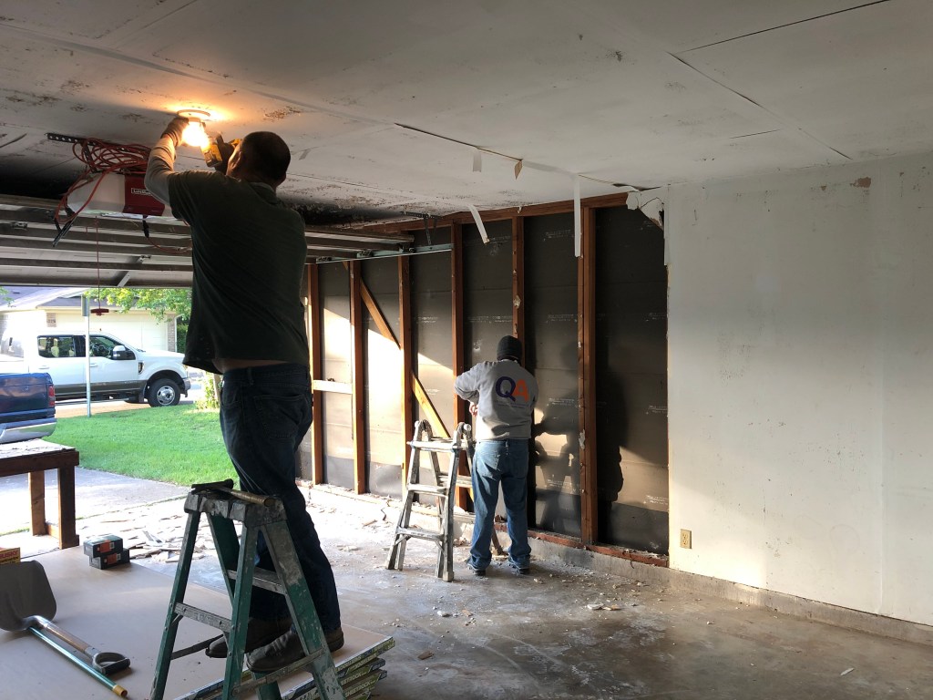 Starting to remove the old sheetrock
