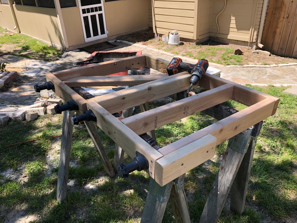 Framing the table before staining