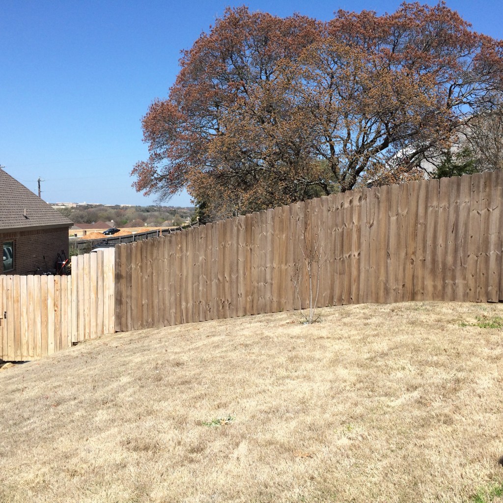 Applying our first coat of stain