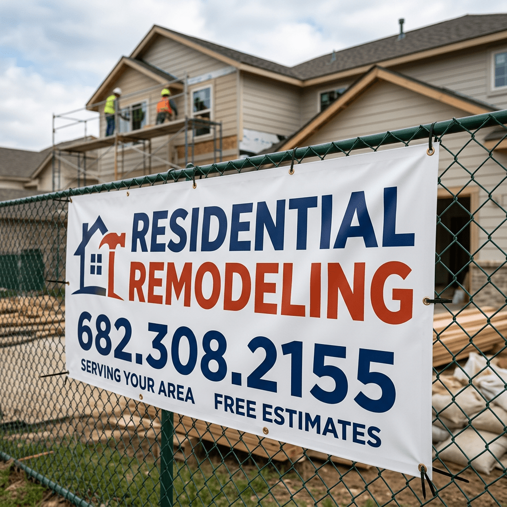 Residential Remodeling 682.308.2155 banner text